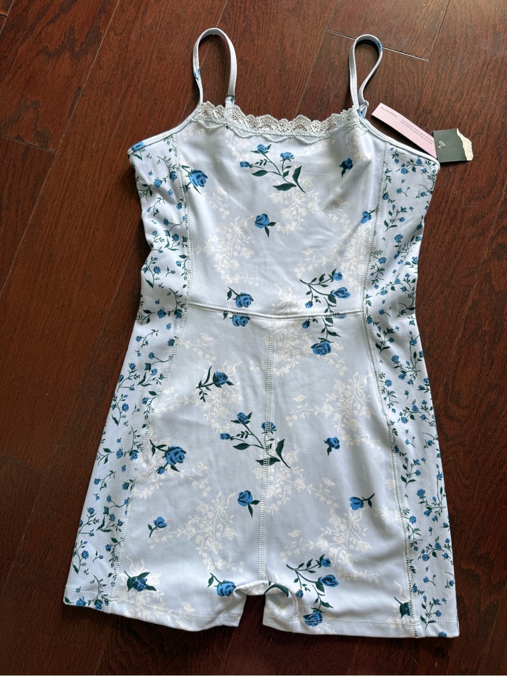Wild Fable Butter Bliss Blue Rose Lace-Trim Bodysuit